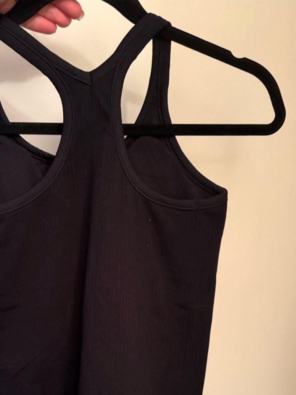 Women's Black Ribbed Racerback Tank Top🎆 - Picture 2 of 2